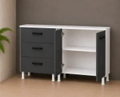 ÜÇ ÇEKMECELİ 140 CM ÇOK AMAÇLI DOLAP ANTRASİT thumbnail 2