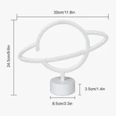 Neon Işıklı Satürn Lamba (Pil + USB) thumbnail 4