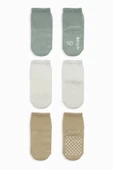 Bistyle Basic Kaymaz Penye Soket Çorap 3'Lü BS10106 Nil Ekru Bej thumbnail 2