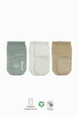 Bistyle Basic Kaymaz Penye Soket Çorap 3'Lü BS10106 Nil Ekru Bej thumbnail 1
