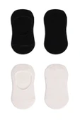 Bistyle 2'Li Penye Babet Silikonlu Basic Çorap 30104 Siyah Ekru thumbnail 4