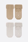 Bistyle 2li Havlu Soket Kaymaz Basic Boy 10508 Bej thumbnail 2