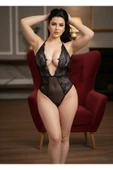 Siyah Taşlı Bodysuit thumbnail 3