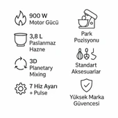 Bosch MUMS2VM00 Mutfak Şefi 900W Inox thumbnail 2