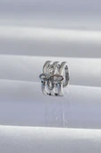 Pirinç Gümüş Renk Yonca Earcuff Küpe 5886 thumbnail 1