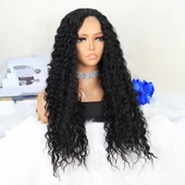 Afro Dalga Siyah Orta Boy Tül Peruk thumbnail 3