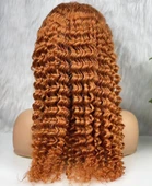 Gerçek Front Lace Tül Peruk / Afro Dalgalı / Bakır 70/75cm thumbnail 6