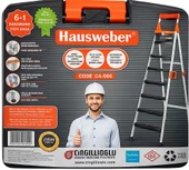 Hausweber CA-006 6+1 Basamaklı Katlanabilir Merdiven thumbnail 1