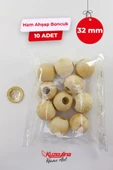 32 mm Ahşap Ham Boncuk -  10 Adet thumbnail 1
