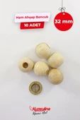 32 mm Ahşap Ham Boncuk -  10 Adet thumbnail 2