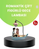 Oturan Çift Figürlü Led Masa Lambası Romantik Hediye thumbnail 1