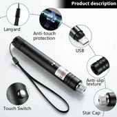 Fithome 100mw Desen Başlıklı Usb Şarjlı Yeşil Lazer Pointer thumbnail 4