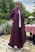 Başak Pantolonlu Takım Bordo thumbnail 3