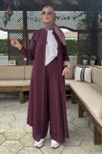 Başak Pantolonlu Takım Bordo thumbnail 5