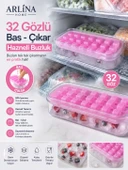 32 Gözlü Bas Çıkar Buz Kalıbı Pembe thumbnail 1