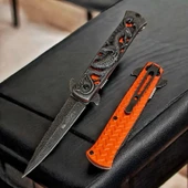 Ejder Kabartmalı Model Çakı Turuncu 21 cm thumbnail 1