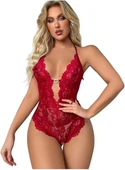 Kadın Dantel Bodysuit Transparan thumbnail 5