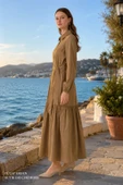 NUSS 2040 DESENLİ ELBİSE- CAMEL thumbnail 2