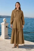 NUSS 2040 DESENLİ ELBİSE- CAMEL thumbnail 3