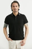 Regular Fit Polo Yaka Tişört - Siyah thumbnail 1