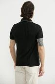 Regular Fit Polo Yaka Tişört - Siyah thumbnail 6