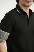 Regular Fit Polo Yaka Tişört - Siyah thumbnail 5