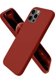 Newface Apple iPhone 12 Pro Max Kılıf First Silikon - Bordo thumbnail 1