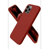 Newface Apple iPhone 12 Pro Max Kılıf First Silikon - Bordo thumbnail 3