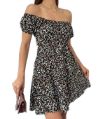 Madonna Yaka Leopar Desenli Elbise thumbnail 1