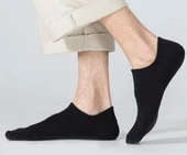 6 Çift Siyah Renk Erkek Bambu Sneaker Çorap thumbnail 2