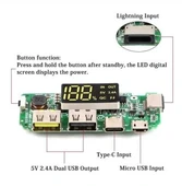 Çift USB 5V 2.4A Led'li Micro Type-C Powerbank Modülü thumbnail 3