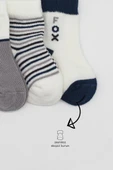 3'Lü Penye Soket Çorap 10109 Gri thumbnail 3