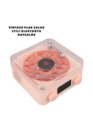 Retro Bluetooth Hoparlör Pembe thumbnail 1