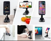 Katlanabilir Masaüstü Telefon Tutucu Stand CM-280 thumbnail 5