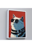 Trezon Ahşap Çerçeveli Cool Kedi Tablo-7643 thumbnail 4