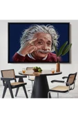 Trezon Ahşap Çerçeveli Albert Einstein Tablosu-7252 thumbnail 8