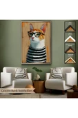 Trezon Ahşap Çerçeveli Cool Kedi Tablo-7644 thumbnail 6