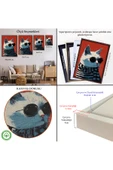 Trezon Ahşap Çerçeveli Cool Kedi Tablo-7577 thumbnail 5