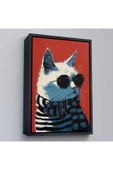 Trezon Ahşap Çerçeveli Cool Kedi Tablo-7577 thumbnail 3