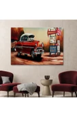 Trezon Kırmızı Klasik Araba Tablosu-6608 thumbnail 2