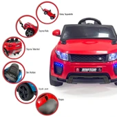 Raptor GT 12 Volt Uzaktan Kumandalı MP3 Bluetooth Destekli Otomatik Fren Sistemli Çocuk Akülü Araba thumbnail 2