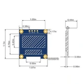 0.96'' 128x64 Oled Grafik Lcd Ekran - Mavi thumbnail 2