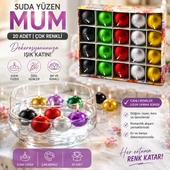 20PCS SUDA YÜZEN MUM BEYAZ - RENKLİ (5224) thumbnail 2