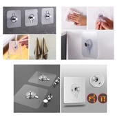 4 PARÇA 10MM VİDALI ŞEFFAF PVC YAPIŞKAN ASKI (5224) thumbnail 3