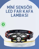 El Sensörlü Led Far Suya Dayanıklı Şarjlı Kafa Lambası thumbnail 1