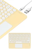 Touchpad Uyumlu Bluetooth Klavye Slim Kablosuz Wifi Q Klavye thumbnail 3