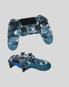 Bluetooth Kablosuz Ps4 Gamepad Çift Motorlu Siyah Controller thumbnail 2
