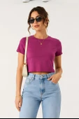 Lili Woman Kadın Basic Kısa Kol Crop Tişört E.8002P thumbnail 5
