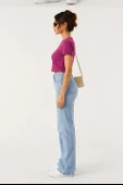 Lili Woman Kadın Basic Kısa Kol Crop Tişört E.8002P thumbnail 4