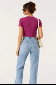 Lili Woman Kadın Basic Kısa Kol Crop Tişört E.8002P thumbnail 3